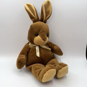 Kellytoy Bean Pals Bunny Plush Dark Brown 19.5" Long Stuffed Animal VGUC